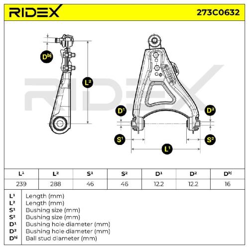 RIDEX 273C0632 Lenker Radaufhängung Querlenker Front für RENAULT Clio 1I Bild RIDEX 273C0632 Lenker Radaufhängung Querlenker Front für RENAULT Clio 1I