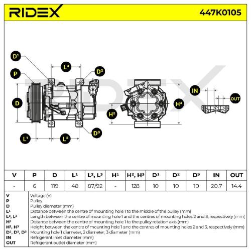 RIDEX A/C Kompressor für Klimaanlage Klimakompressor mit ID: SD6V12 Kältemittel: Bild RIDEX A/C Kompressor für Klimaanlage Klimakompressor mit ID: SD6V12 Kältemittel: