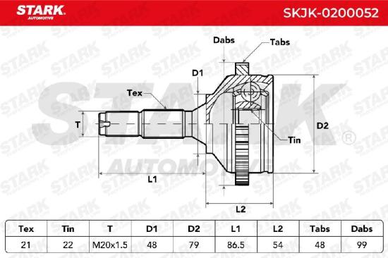 STARK SKJK-0200052 Gelenksatz Antriebswelle Achswelle radseitig 32723C 32724C Bild STARK SKJK-0200052 Gelenksatz Antriebswelle Achswelle radseitig 32723C 32724C