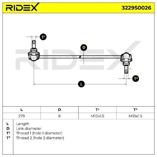 RIDEX 1x Koppelstange Stabilisator Vorne für RENAULT Clio 1II Schrägheck Clio 1I Bild RIDEX 1x Koppelstange Stabilisator Vorne für RENAULT Clio 1II Schrägheck Clio 1I