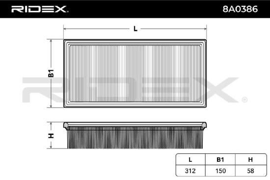 RIDEX 8A0386 Motor Luftfilter RechtEckig Filtereinsatz für FORD TRANSIT MK-5 Bus Bild RIDEX 8A0386 Motor Luftfilter RechtEckig Filtereinsatz für FORD TRANSIT MK-5 Bus