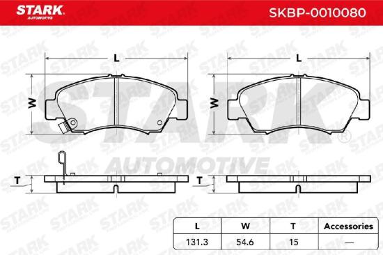 STARK Bremsbelagsatz Bremsbeläge Vorne für HONDA Jazz II Schrägheck Bild STARK Bremsbelagsatz Bremsbeläge Vorne für HONDA Jazz II Schrägheck