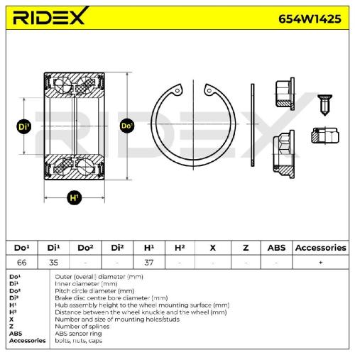 RIDEX 654W1425 Radlagersatz pro 1 Rad Vorne für VW Transporter T5 Bus 6N0498625A Bild RIDEX 654W1425 Radlagersatz pro 1 Rad Vorne für VW Transporter T5 Bus 6N0498625A