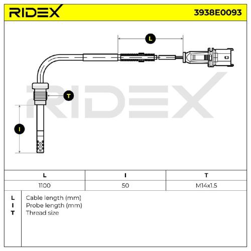 RIDEX 3938E0093 Abgastemperatursensor 2-Polig für FIAT Doblo Cargo (223) Bild RIDEX 3938E0093 Abgastemperatursensor 2-Polig für FIAT Doblo Cargo (223)