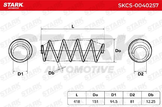 STARK SKCS-0040257 2x Federn Fahrwerksfedern Vorne 1693212704 A1693212704 Bild STARK SKCS-0040257 2x Federn Fahrwerksfedern Vorne 1693212704 A1693212704