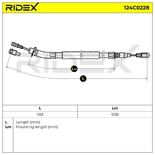 RIDEX Handbremsseil Hinten Rechts Links passend für MERCEDES-BENZ Bild RIDEX Handbremsseil Hinten Rechts Links passend für MERCEDES-BENZ