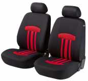 WALSER 11797 Universal PKW Sitzschonbezug Vorne Satz Polyester Schwarz Rot