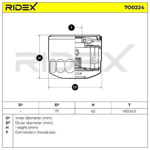RIDEX Ölfilter Motorölfilter Anschraubfilter 7O0224 für NISSAN für RENAULT Bild RIDEX Ölfilter Motorölfilter Anschraubfilter 7O0224 für NISSAN für RENAULT