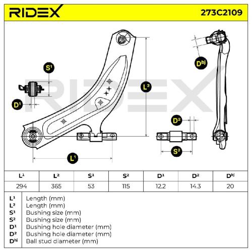 RIDEX 273C2109 Lenker Radaufhängung Querlenker Front links für NISSAN X-TRAIL Bild RIDEX 273C2109 Lenker Radaufhängung Querlenker Front links für NISSAN X-TRAIL