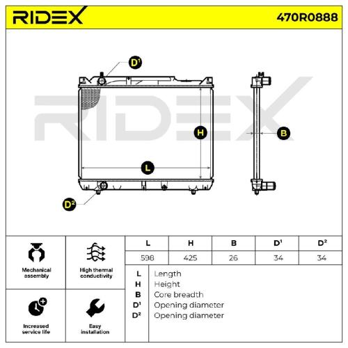 RIDEX 470R0888 Motorkühler / Wasserkühler für SUZUKI Grand Vitara I SUV (FT, HT) Bild RIDEX 470R0888 Motorkühler / Wasserkühler für SUZUKI Grand Vitara I SUV (FT, HT)