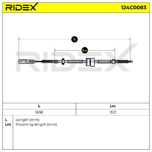 RIDEX Handbremsseil Hinten Links für AUDI 100 Limousine (4A2, C4) Bild RIDEX Handbremsseil Hinten Links für AUDI 100 Limousine (4A2, C4)