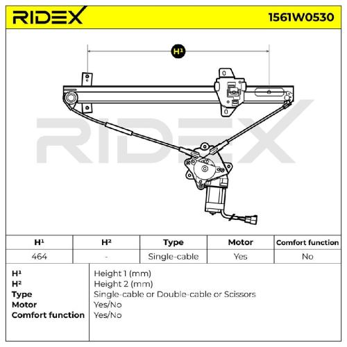 RIDEX 1561W0530 Fensterheber Vorne Elektrisch mit Elektromotor für SUZUKI Bild RIDEX 1561W0530 Fensterheber Vorne Elektrisch mit Elektromotor für SUZUKI
