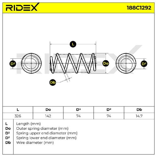 RIDEX 188C1292 2x Federn Fahrwerksfedern Vorne für AUDI A4 Avant (8K5, B8) Bild RIDEX 188C1292 2x Federn Fahrwerksfedern Vorne für AUDI A4 Avant (8K5, B8)