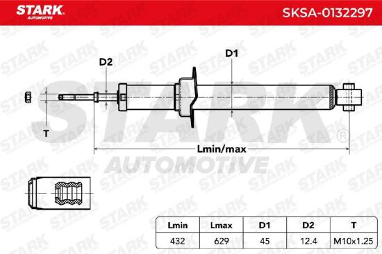 STARK SKSA-0132297 1x Stoßdämpfer Federbein Gasdruck Hinten für HONDA Bild STARK SKSA-0132297 1x Stoßdämpfer Federbein Gasdruck Hinten für HONDA