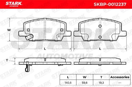 STARK Bremsbelagsatz Bremsbeläge Vorne für OPEL Mokka / Mokka X (J13) ASTRA J Bild STARK Bremsbelagsatz Bremsbeläge Vorne für OPEL Mokka / Mokka X (J13) ASTRA J