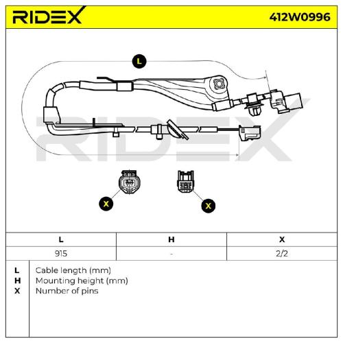RIDEX ABS-Sensor 412W0996 Hinterachse rechts für TOYOTA Yaris Schrägheck (P9) Bild RIDEX ABS-Sensor 412W0996 Hinterachse rechts für TOYOTA Yaris Schrägheck (P9)