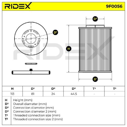 RIDEX 9F0056 Kraftstofffilter Diesel Filter Filter Cartridge mit Dichtung Bild RIDEX 9F0056 Kraftstofffilter Diesel Filter Filter Cartridge mit Dichtung