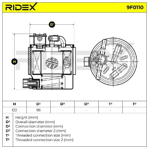 RIDEX 9F0110 Kraftstofffilter Line Filter für NISSAN Qashqai / Qashqai +2 I Bild RIDEX 9F0110 Kraftstofffilter Line Filter für NISSAN Qashqai / Qashqai +2 I