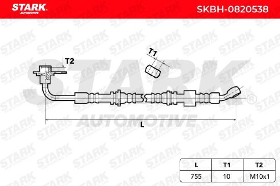 STARK Bremsschlauch SKBH-0820538 VORNE links BREMSSCHLÄUCHE Länge: 755mm ohne Bild STARK Bremsschlauch SKBH-0820538 VORNE links BREMSSCHLÄUCHE Länge: 755mm ohne