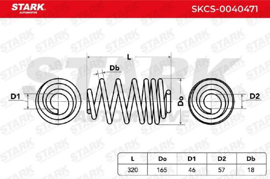 STARK SKCS-0040471 Fahrwerksfeder Hinten für OPEL Vivaro A Kastenwagen (X83) Bild STARK SKCS-0040471 Fahrwerksfeder Hinten für OPEL Vivaro A Kastenwagen (X83)
