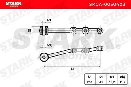 STARK SKCA-0050403 Lenker Radaufhängung Querlenker Front unten für FIAT 4402672 Bild STARK SKCA-0050403 Lenker Radaufhängung Querlenker Front unten für FIAT 4402672