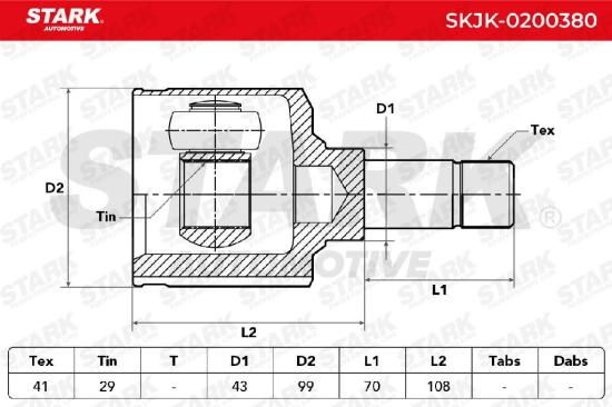 STARK SKJK-0200380 Gelenksatz Antriebswelle Achswelle getriebeseitig für FIAT Bild STARK SKJK-0200380 Gelenksatz Antriebswelle Achswelle getriebeseitig für FIAT