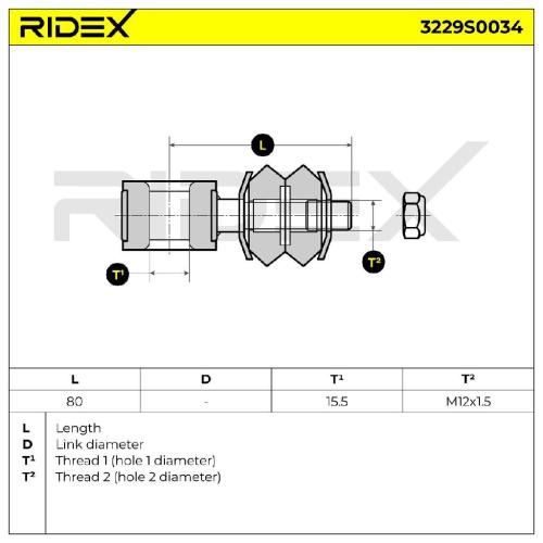 RIDEX 1x Koppelstange Stabilisator Vorne beidseitig für VW TOURAN (1T1, 1T2) Bild RIDEX 1x Koppelstange Stabilisator Vorne beidseitig für VW TOURAN (1T1, 1T2)