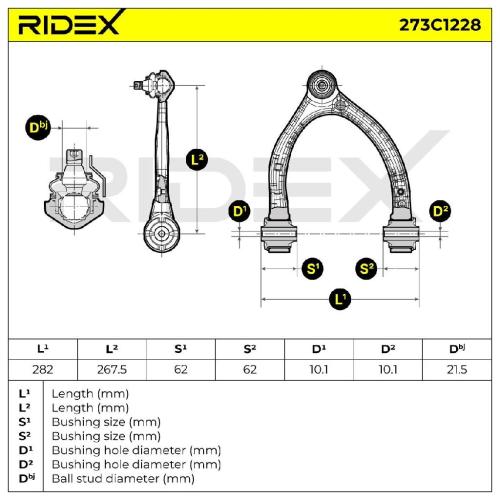 RIDEX 273C1228 Lenker Radaufhängung Querlenker Front rechts 2053305601 Bild RIDEX 273C1228 Lenker Radaufhängung Querlenker Front rechts 2053305601