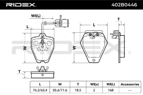RIDEX Bremsbelagsatz Bremsbeläge Vorne für AUDI A4 Limousine (8D2, B5) A8 Bild RIDEX Bremsbelagsatz Bremsbeläge Vorne für AUDI A4 Limousine (8D2, B5) A8