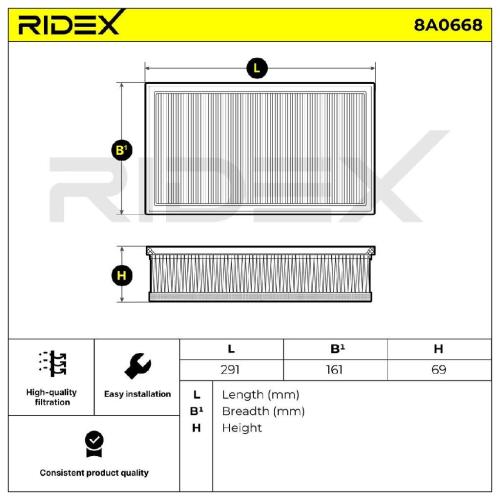 RIDEX 8A0668 Motor Luftfilter Umluftfilter mit Vorfilter passend für PEUGEOT Bild RIDEX 8A0668 Motor Luftfilter Umluftfilter mit Vorfilter passend für PEUGEOT
