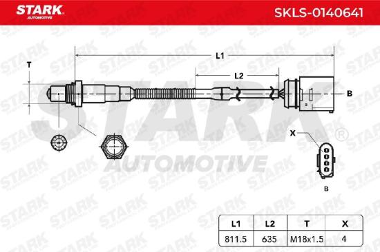 STARK SKLS-0140641 Lambdasonde Oxygen O2 Sensor Beheizt für VW 06C906265A Bild STARK SKLS-0140641 Lambdasonde Oxygen O2 Sensor Beheizt für VW 06C906265A