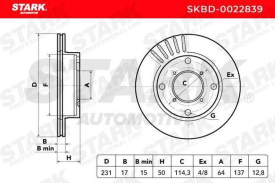 STARK SKBD-0022839 2x Bremsscheiben Vorne Ø231,2mm Belüftet für SUBARU Bild STARK SKBD-0022839 2x Bremsscheiben Vorne Ø231,2mm Belüftet für SUBARU
