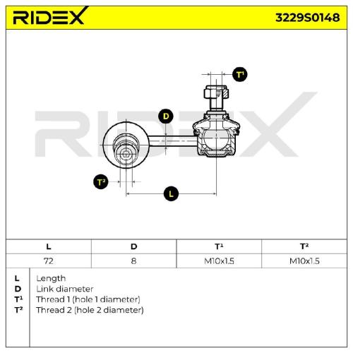 RIDEX 1x Koppelstange Stabilisator für HONDA CIVIC VIII Hatchback (FN, FK) Bild RIDEX 1x Koppelstange Stabilisator für HONDA CIVIC VIII Hatchback (FN, FK)