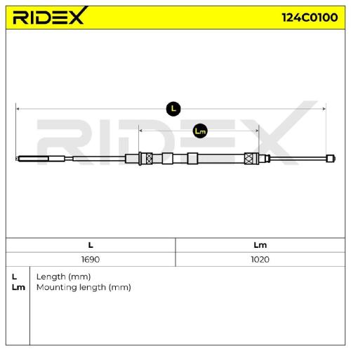 RIDEX Handbremsseil Hinten Links Rechts für VW Golf 1I (19E, 1G1) Bild RIDEX Handbremsseil Hinten Links Rechts für VW Golf 1I (19E, 1G1)