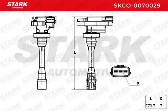 STARK SKCO-0070029 Zündspule für MITSUBISHI Space Star (DGA) MD362907 MD325048 Bild STARK SKCO-0070029 Zündspule für MITSUBISHI Space Star (DGA) MD362907 MD325048