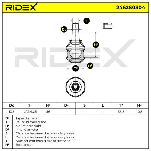 RIDEX 2462S0304 Traggelenk Führungsgelenk Vorne für TOYOTA Yaris Schrägheck (P9) Bild RIDEX 2462S0304 Traggelenk Führungsgelenk Vorne für TOYOTA Yaris Schrägheck (P9)