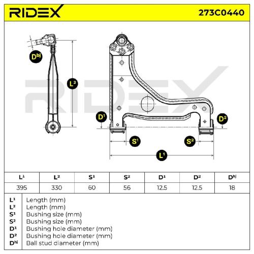 RIDEX 273C0440 Lenker Radaufhängung Querlenker Front rechts für OPEL ZAFIRA B Bild RIDEX 273C0440 Lenker Radaufhängung Querlenker Front rechts für OPEL ZAFIRA B