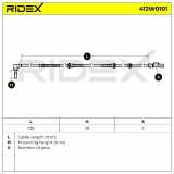 RIDEX ABS-Sensor 412W0101 Vorderachse beidseitig Sensorart: aktiver Sensor 775mm