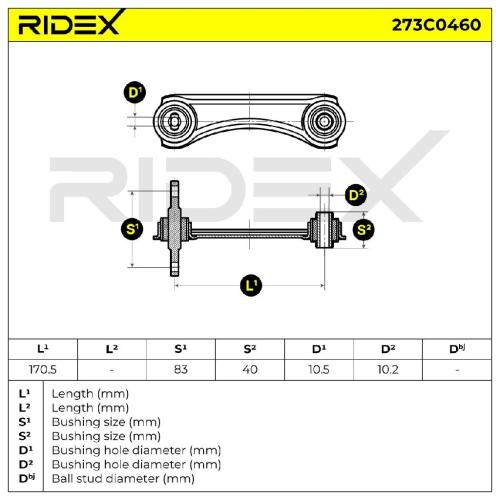 RIDEX 273C0460 Lenker Radaufhängung Querlenker Rear links für HONDA 52400SR3A00 Bild RIDEX 273C0460 Lenker Radaufhängung Querlenker Rear links für HONDA 52400SR3A00