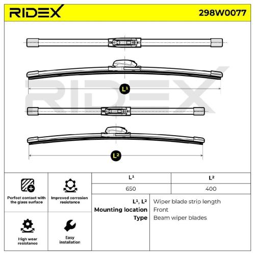 2x RIDEX Scheibenwischer Satz Wischerblätter Satz mit Spoiler Vorne Länge 1: für Bild 2x RIDEX Scheibenwischer Satz Wischerblätter Satz mit Spoiler Vorne Länge 1: für
