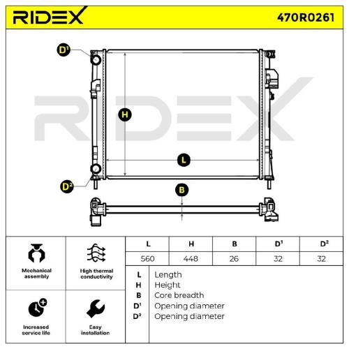 RIDEX 470R0261 Motorkühler / Wasserkühler für OPEL Vivaro A Kastenwagen (X83) Bild RIDEX 470R0261 Motorkühler / Wasserkühler für OPEL Vivaro A Kastenwagen (X83)