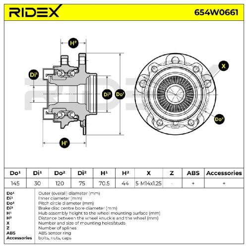 RIDEX 654W0661 Radlagersatz pro 1 Rad Vorne beidseitig für BMW 5 Touring (F11) Bild RIDEX 654W0661 Radlagersatz pro 1 Rad Vorne beidseitig für BMW 5 Touring (F11)