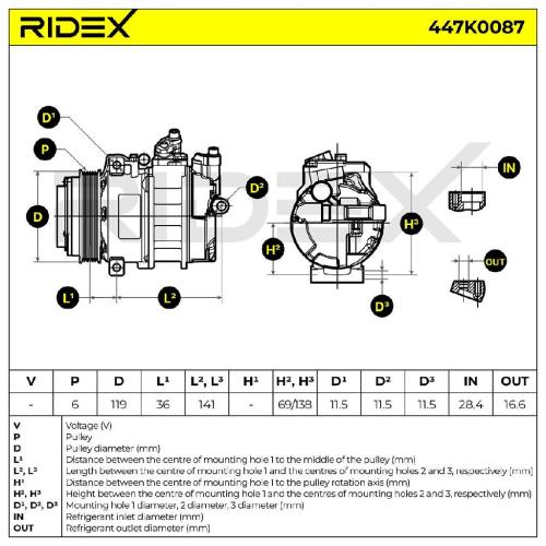 RIDEX A/C Kompressor für Klimaanlage Klimakompressor mit ID: 7SBU16C PAG 46 mit Bild RIDEX A/C Kompressor für Klimaanlage Klimakompressor mit ID: 7SBU16C PAG 46 mit