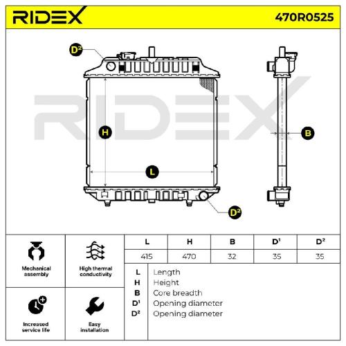 RIDEX 470R0525 Motorkühler / Wasserkühler passend für MERCEDES-BENZ 100 Bus Bild RIDEX 470R0525 Motorkühler / Wasserkühler passend für MERCEDES-BENZ 100 Bus