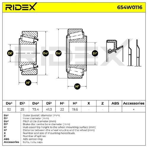 RIDEX 654W0116 Radlagersatz pro 1 Rad Vorne beidseitig passend für MERCEDES-BENZ Bild RIDEX 654W0116 Radlagersatz pro 1 Rad Vorne beidseitig passend für MERCEDES-BENZ