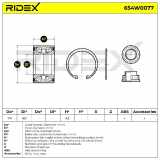 RIDEX 654W0077 Radlagersatz pro 1 Rad Vorne beidseitig für TOYOTA AVENSIS Kombi