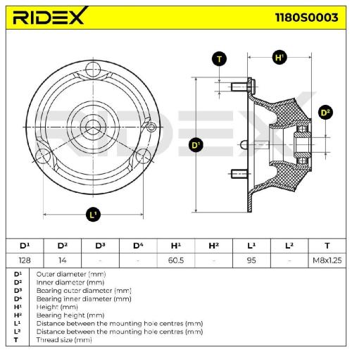 RIDEX 1180S0003 Federbeinstützlager mit Kugellager Vorne links rechts für BMW Bild RIDEX 1180S0003 Federbeinstützlager mit Kugellager Vorne links rechts für BMW