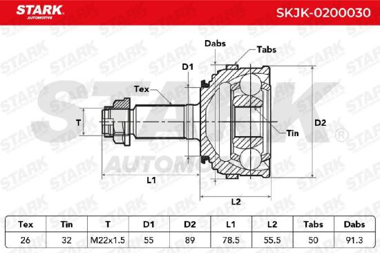 STARK SKJK-0200030 Gelenksatz Antriebswelle Achswelle radseitig für HONDA Bild STARK SKJK-0200030 Gelenksatz Antriebswelle Achswelle radseitig für HONDA