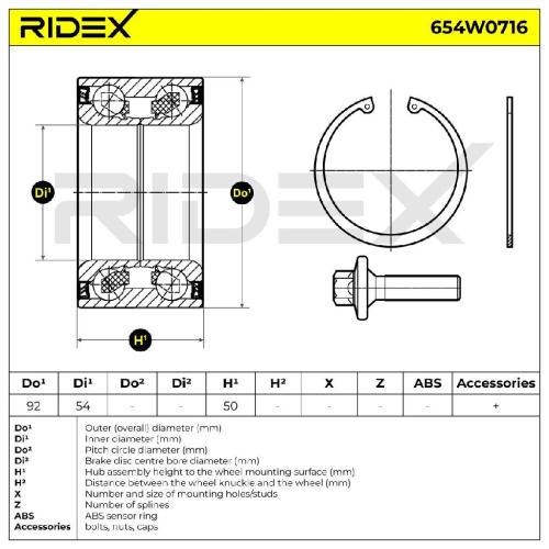 RIDEX 654W0716 Radlagersatz pro 1 Rad Vorne beidseitig Kugellager A2219810406 Bild RIDEX 654W0716 Radlagersatz pro 1 Rad Vorne beidseitig Kugellager A2219810406