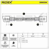 RIDEX Bremsschlauch 83B0338 HINTEN BREMSSCHLÄUCHE Länge: 432mm für NISSAN